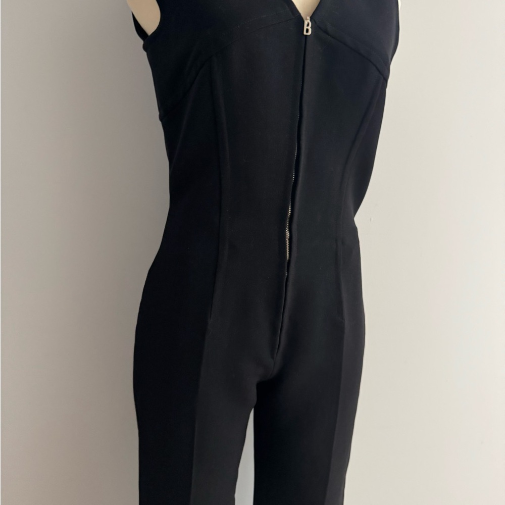 Retro Ladies Black Bogner Sleek Black Strechy Jumpsuit Size Small